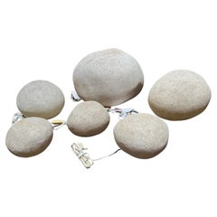 Set of 6 varied size  Dorra Stone Rock Shaped Lamps André Cazenave for Atelier A