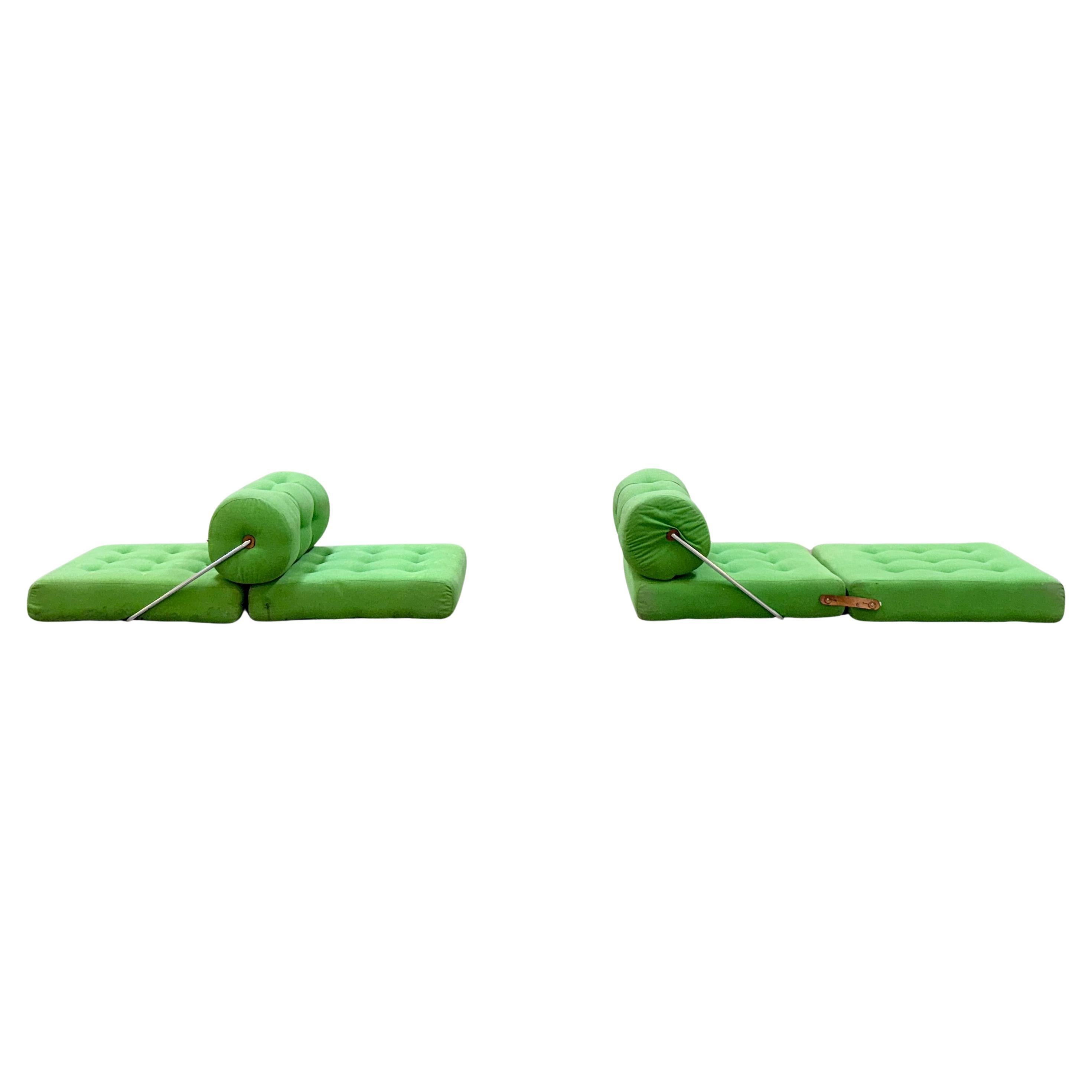 Dyed 1973 IKEA Pair of lounge chairs day beds by Gillis LUNDGREN  TAJT   To restore ! For Sale