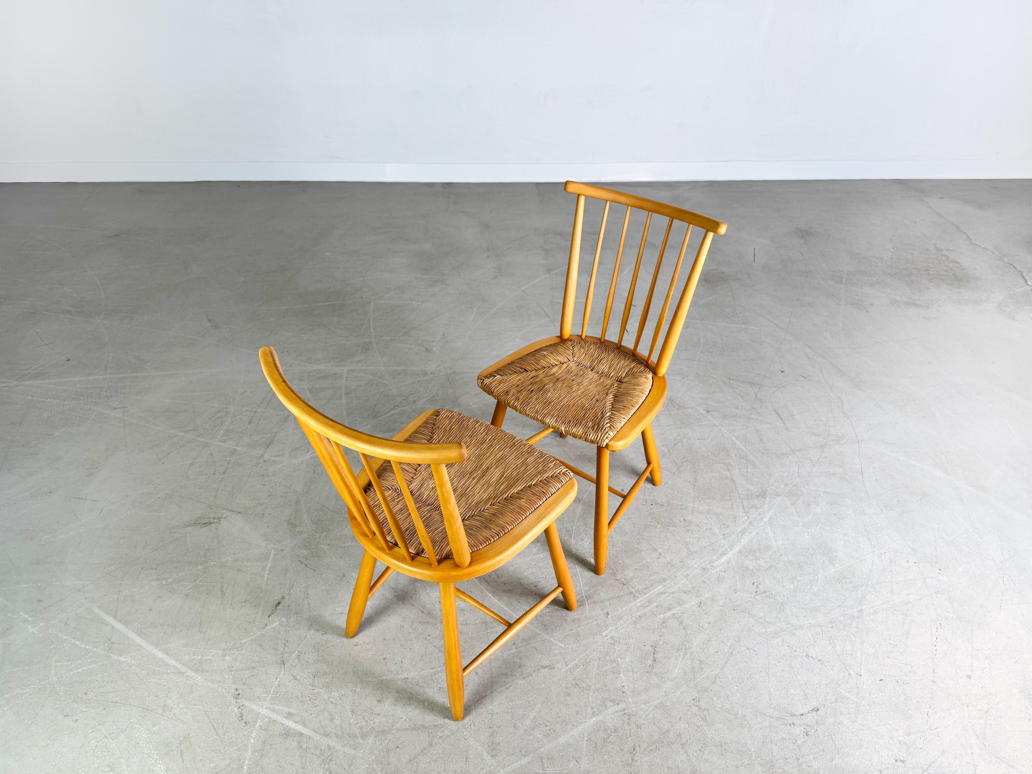 Jonc 2er Set Original WKS Midcentury Stuhl WK Möbel Arno Lambrecht en vente