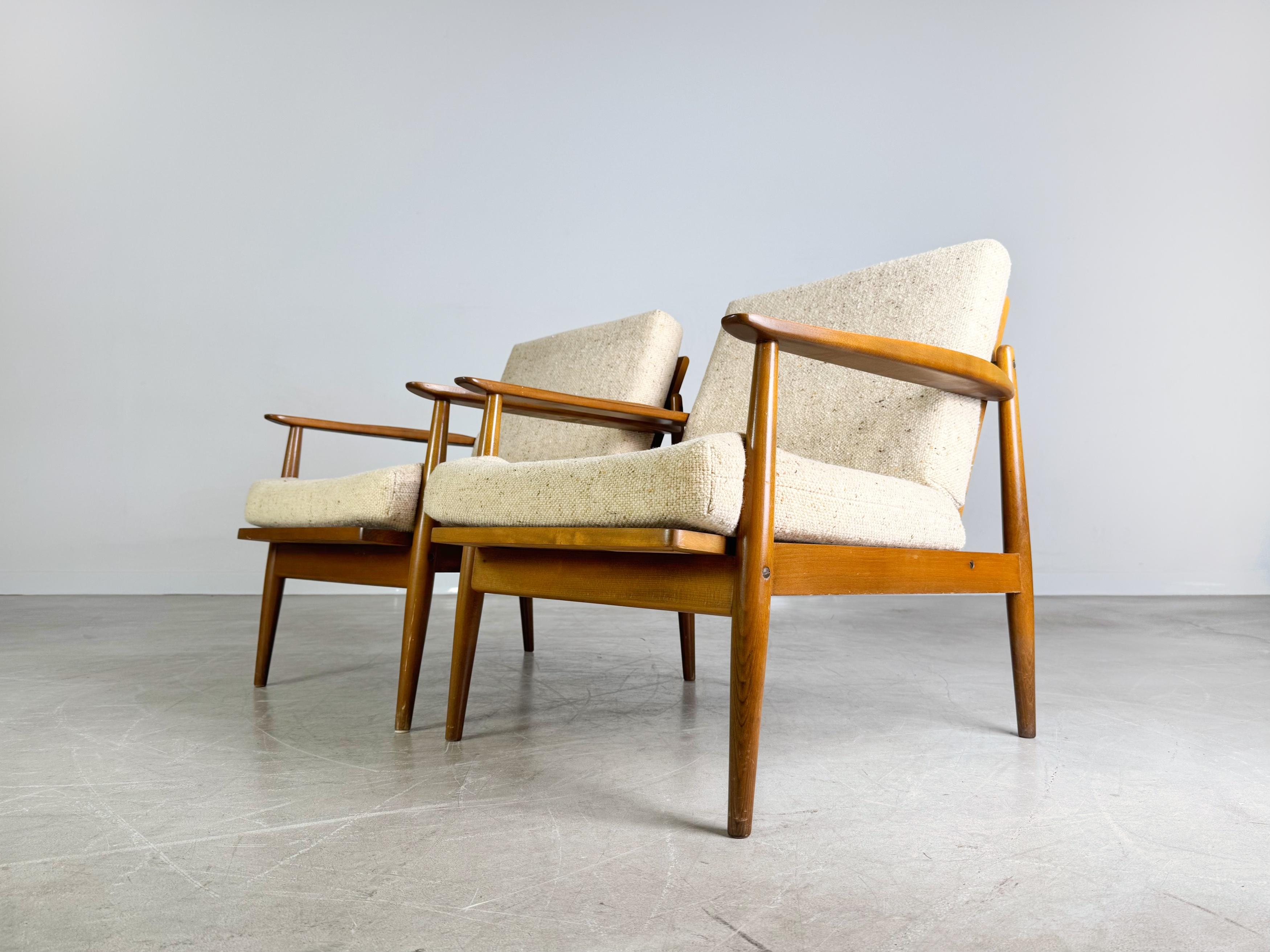 2x Sillón Sessel de mediados de siglo infierno Vintage 1960 Lounge Stuhl Desconocido en venta