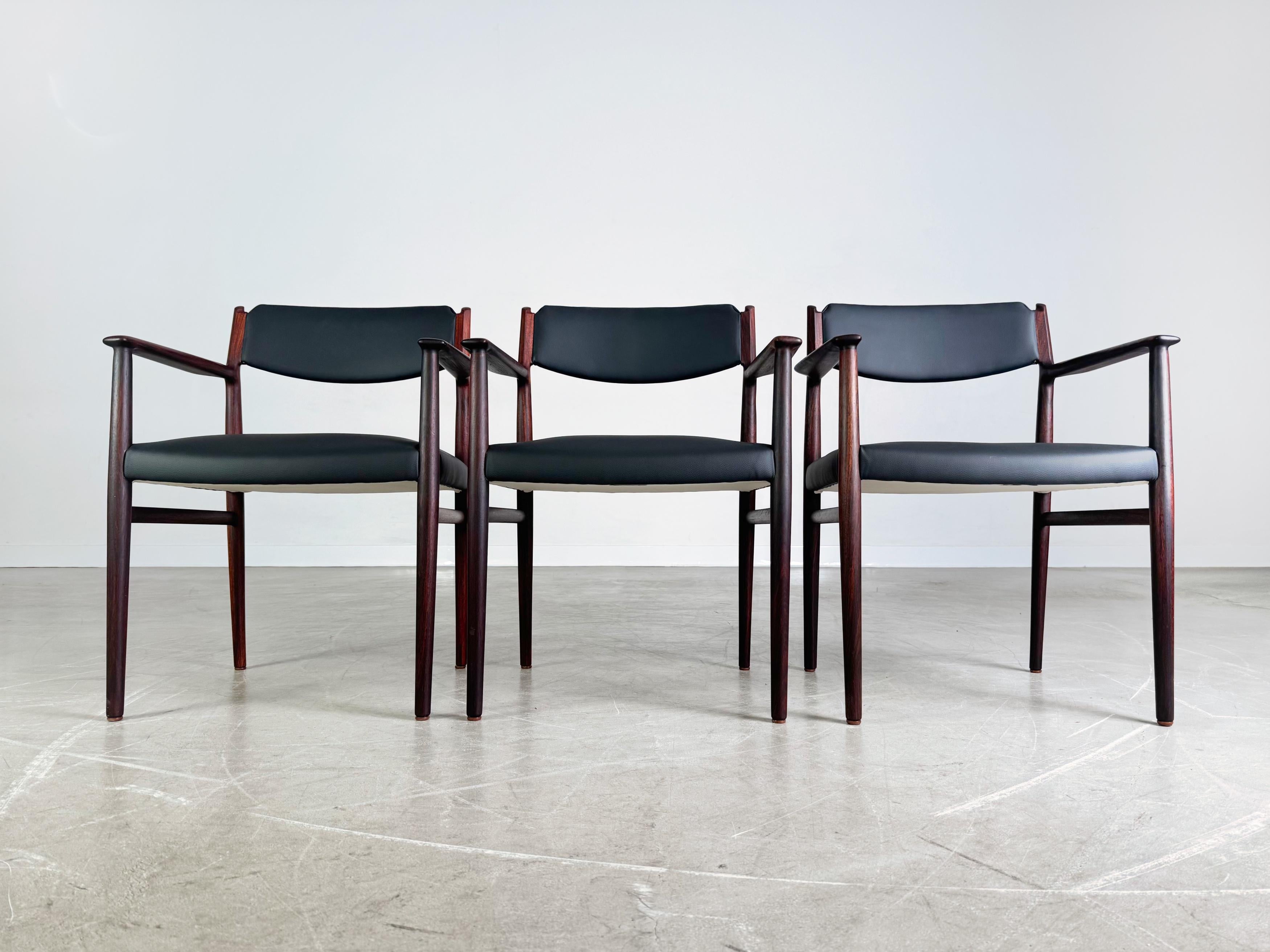 Mid-Century Modern 3x Arne Vodder Midcentury Stuhl P. Olsen Sibast Palisander danish en vente