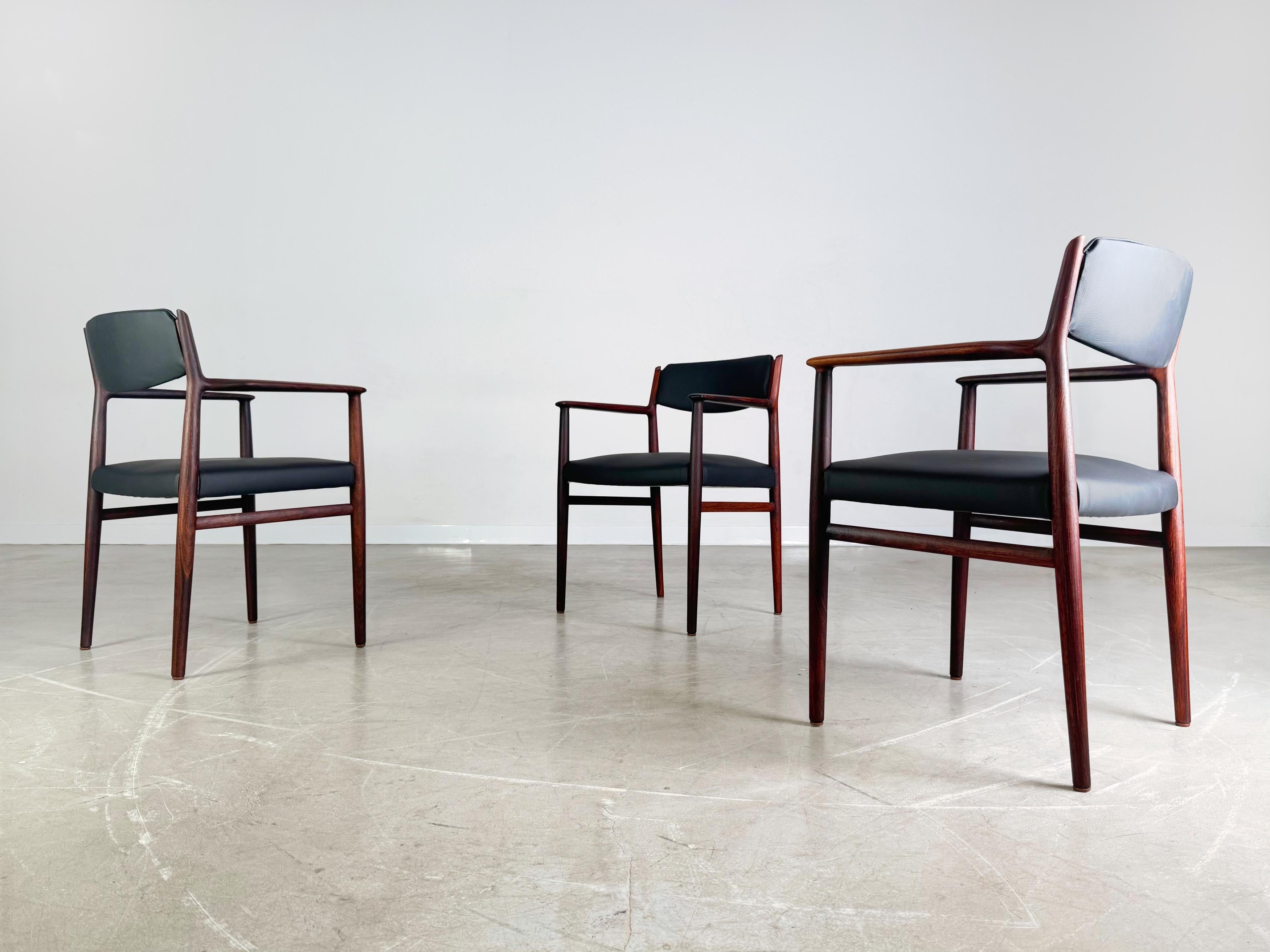 Bois 3x Arne Vodder Midcentury Stuhl P. Olsen Sibast Palisander danish en vente