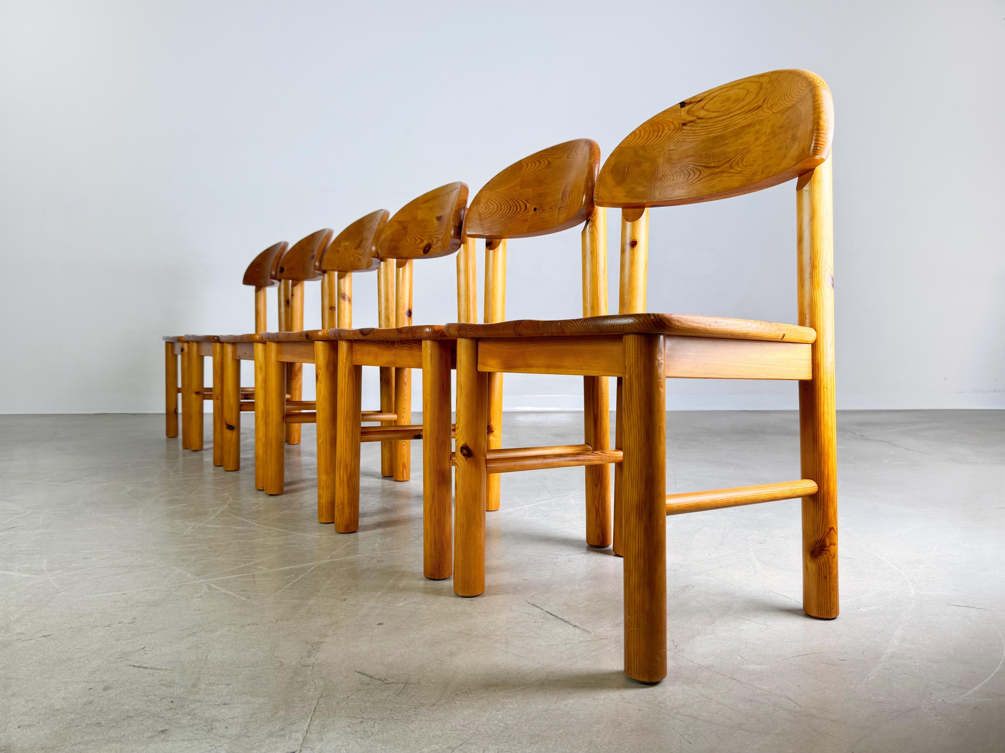6er Set Rainer Daumiller Stühle Midcentury Stuhl Kiefer Vintage By im Zustand „Gut“ im Angebot in Berlin, DE