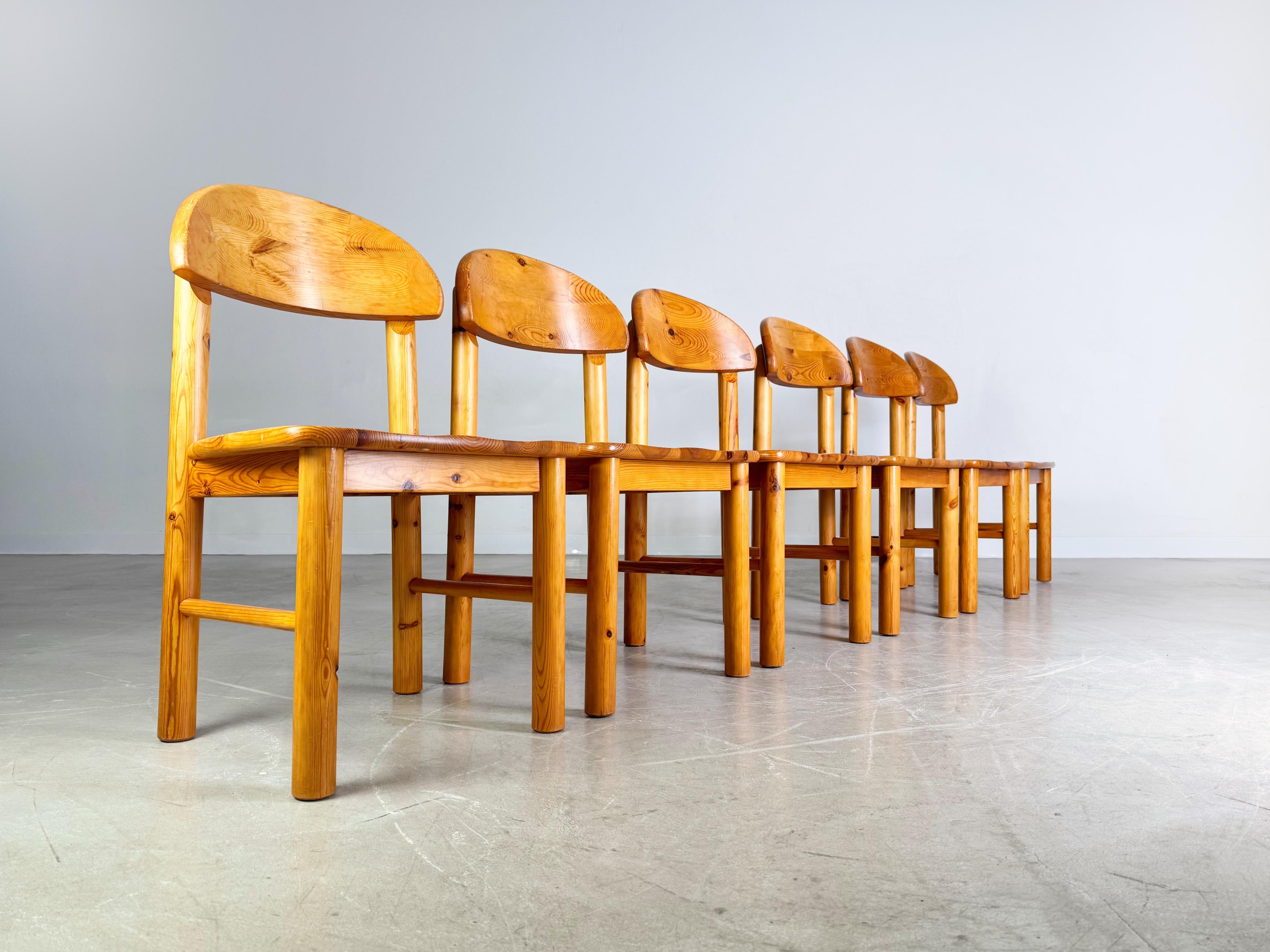 6er Set Rainer Daumiller Stühle Midcentury Stuhl Kiefer Vintage By (Unbekannt) im Angebot