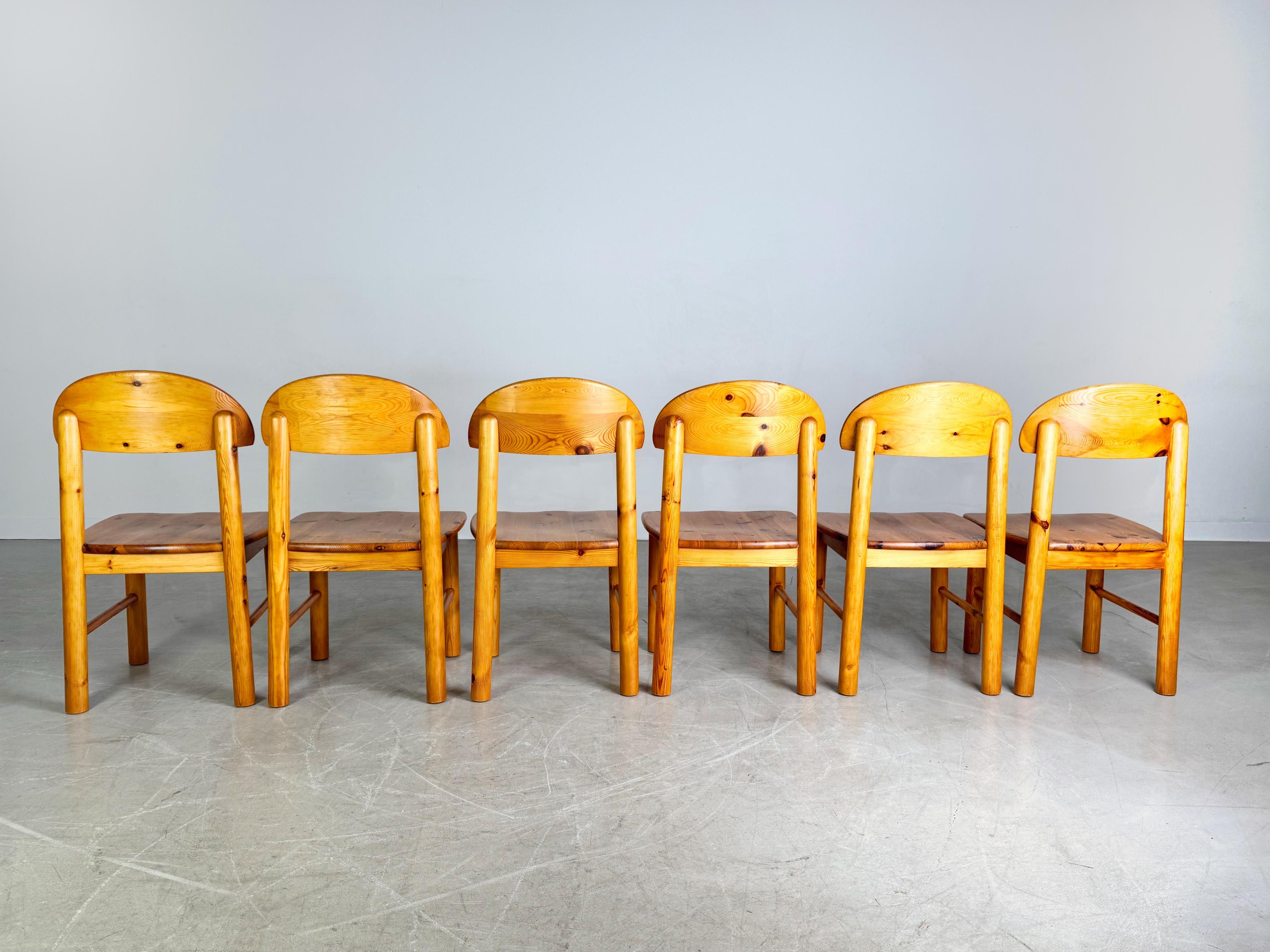 6er Set Rainer Daumiller Stühle Midcentury Stuhl Kiefer Vintage By (Mitte des 20. Jahrhunderts) im Angebot