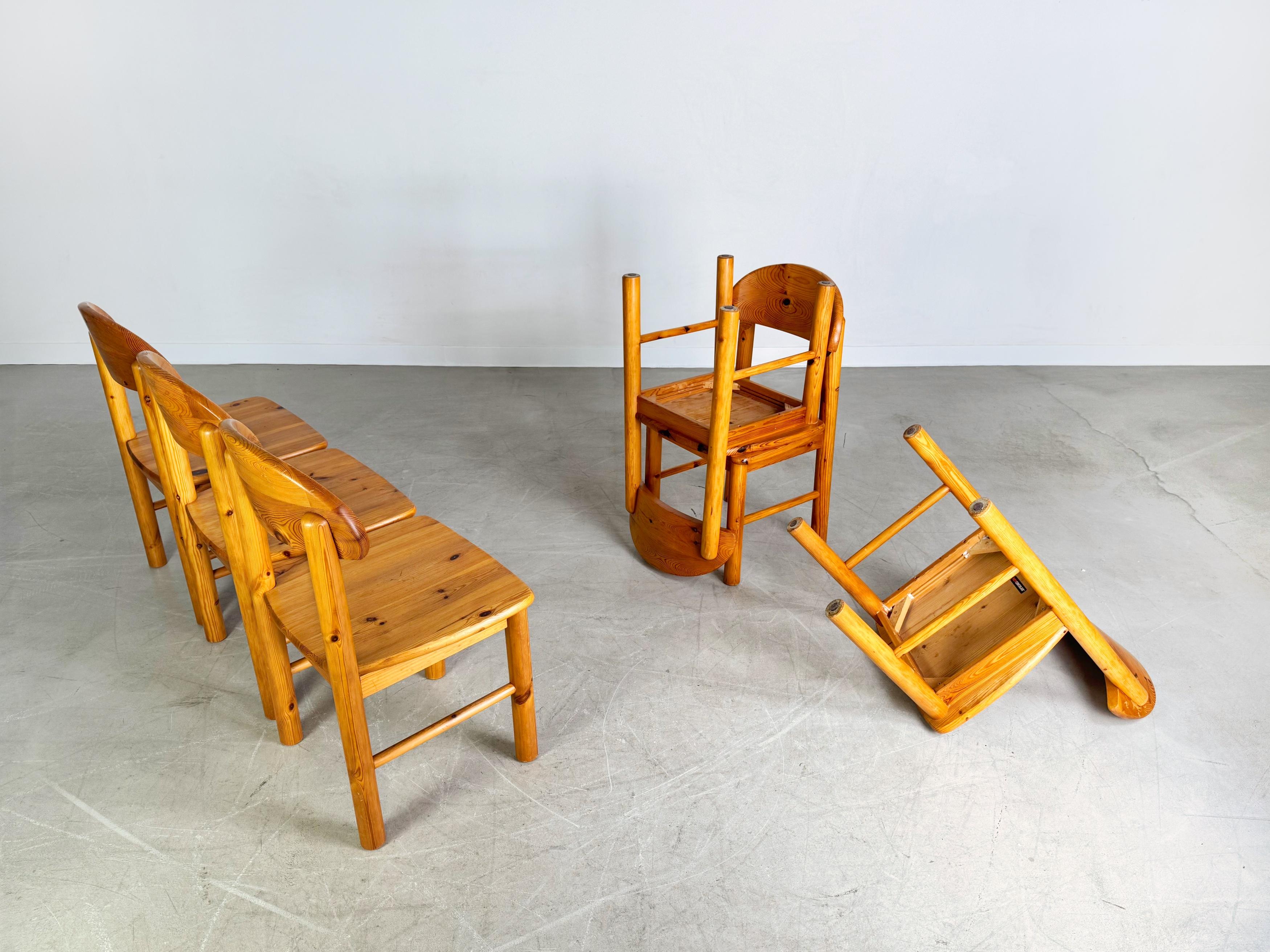 6er Set Rainer Daumiller Stühle Midcentury Stuhl Kiefer Vintage By (Stoff) im Angebot