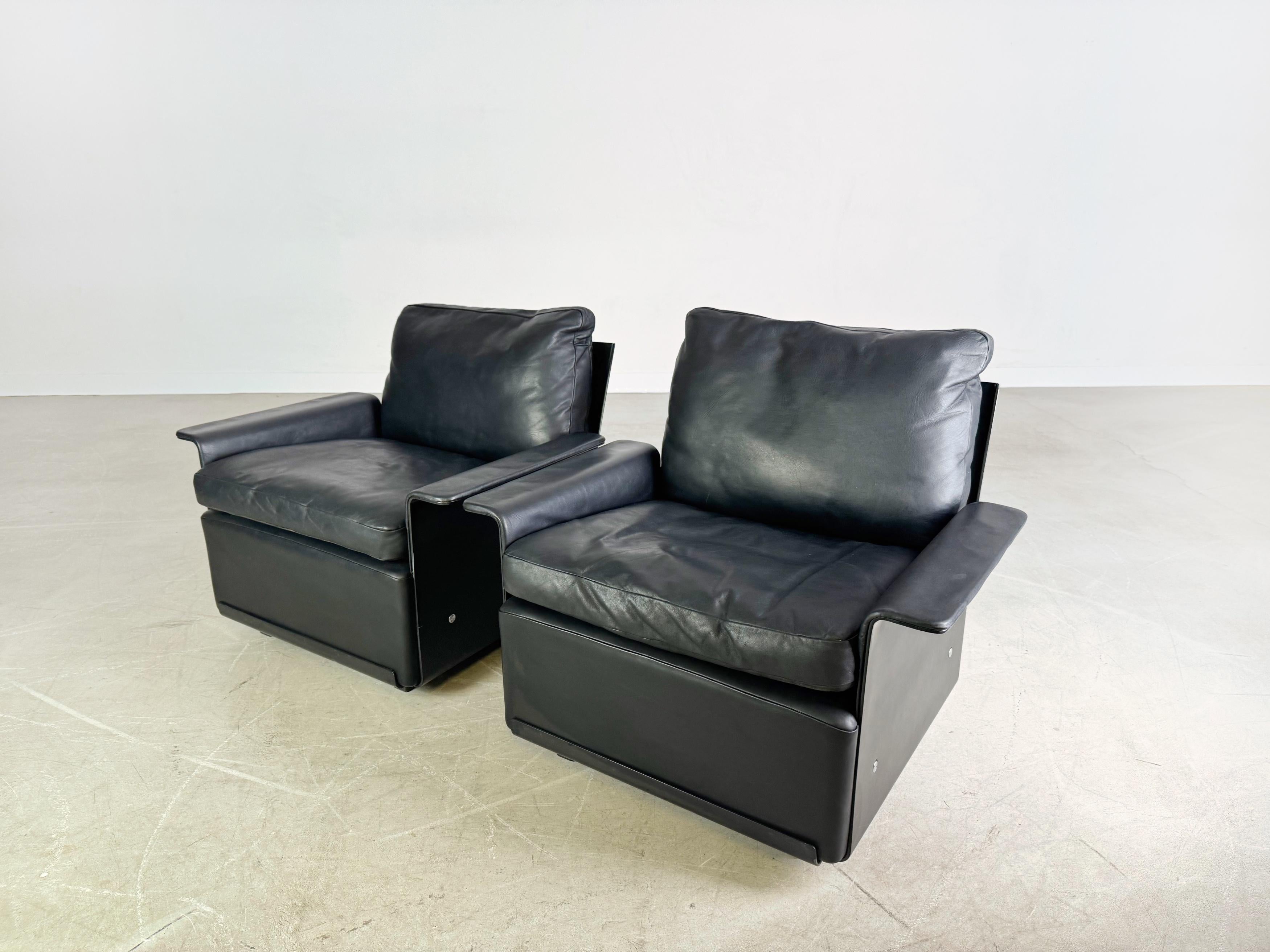 2x Dieter Rams Midcentury Sessel RZ 62 Vitsoe 620 schwarz en Bueno estado para la venta en Berlin, DE