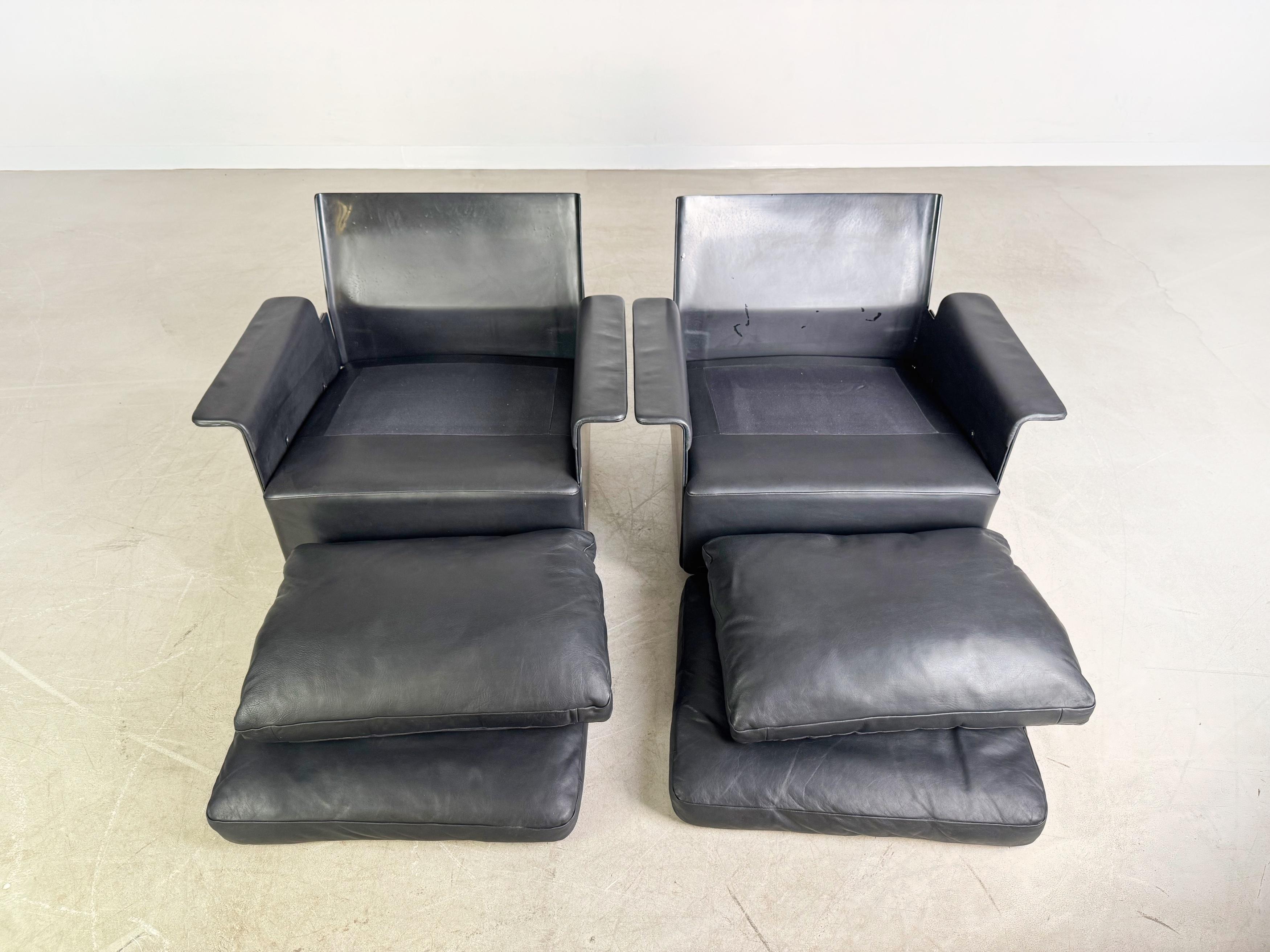 2x Dieter Rams Midcentury Sessel RZ 62 Vitsoe 620 schwarz en venta 2