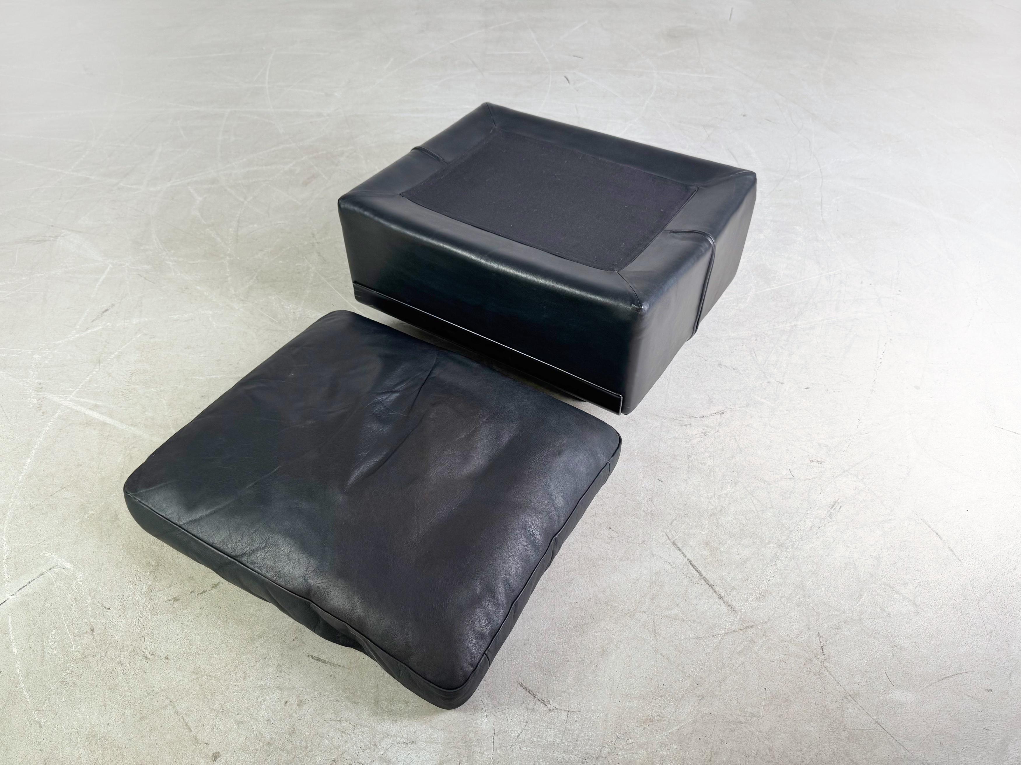Pelle Dieter Rams Ottoman Midcentury Fußhocker RZ 62 Vitsoe 620 in vendita