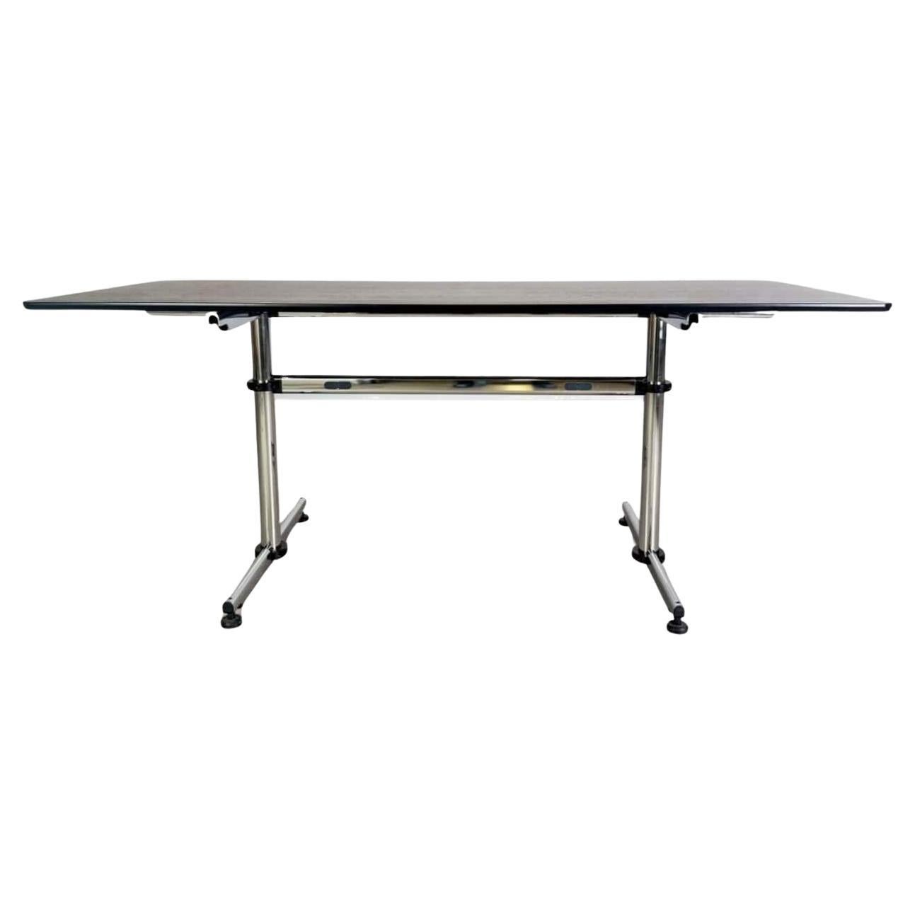 25x Original USM Haller Schreibtisch Kitos M Plus schwarz Eiche For Sale