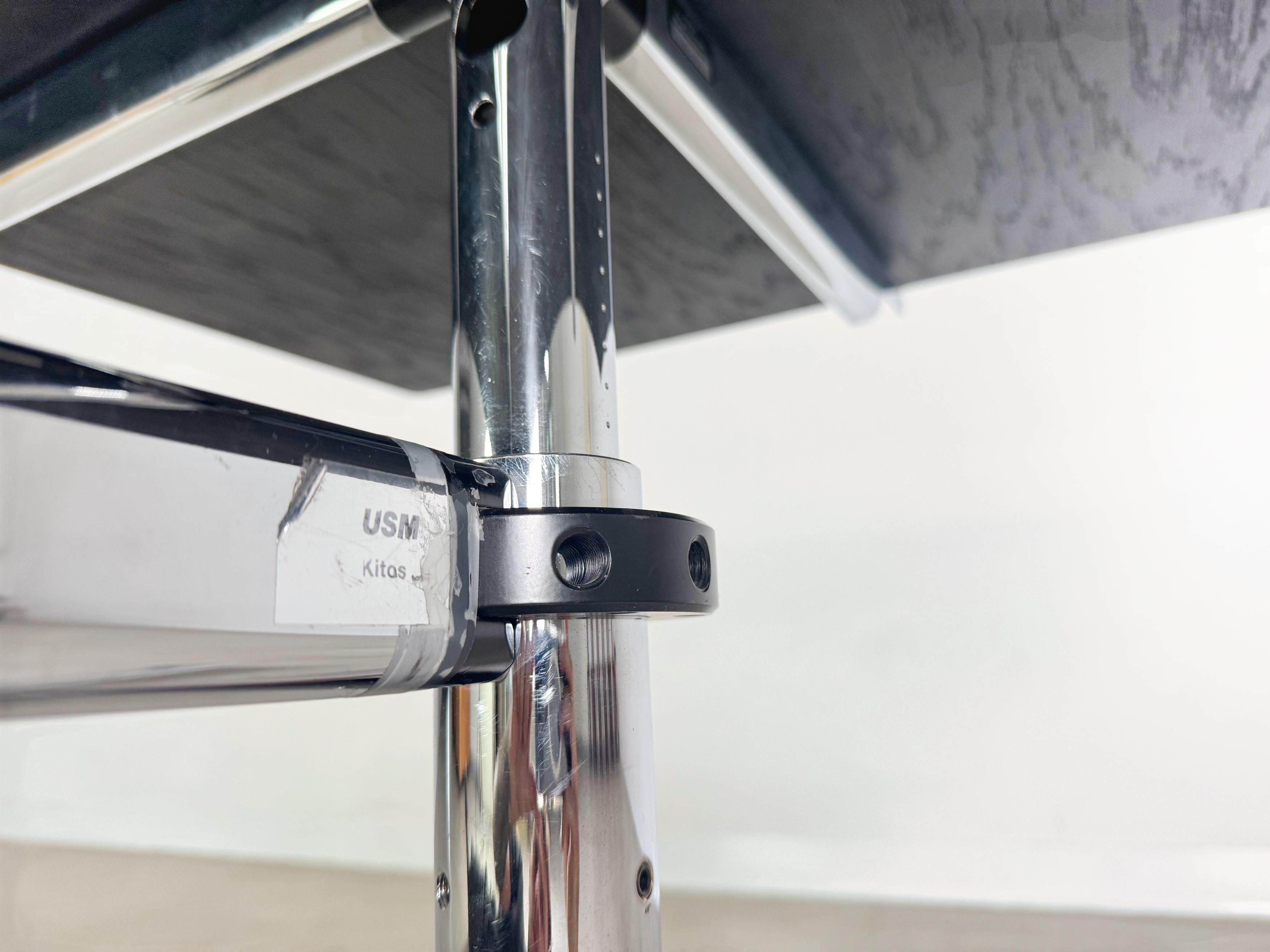 25x Original USM Haller Schreibtisch Kitos M Plus schwarz Eiche For Sale 9