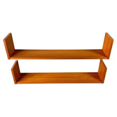 Original 2er Set Midcentury Wandregal Regalbretter schwebend Teak