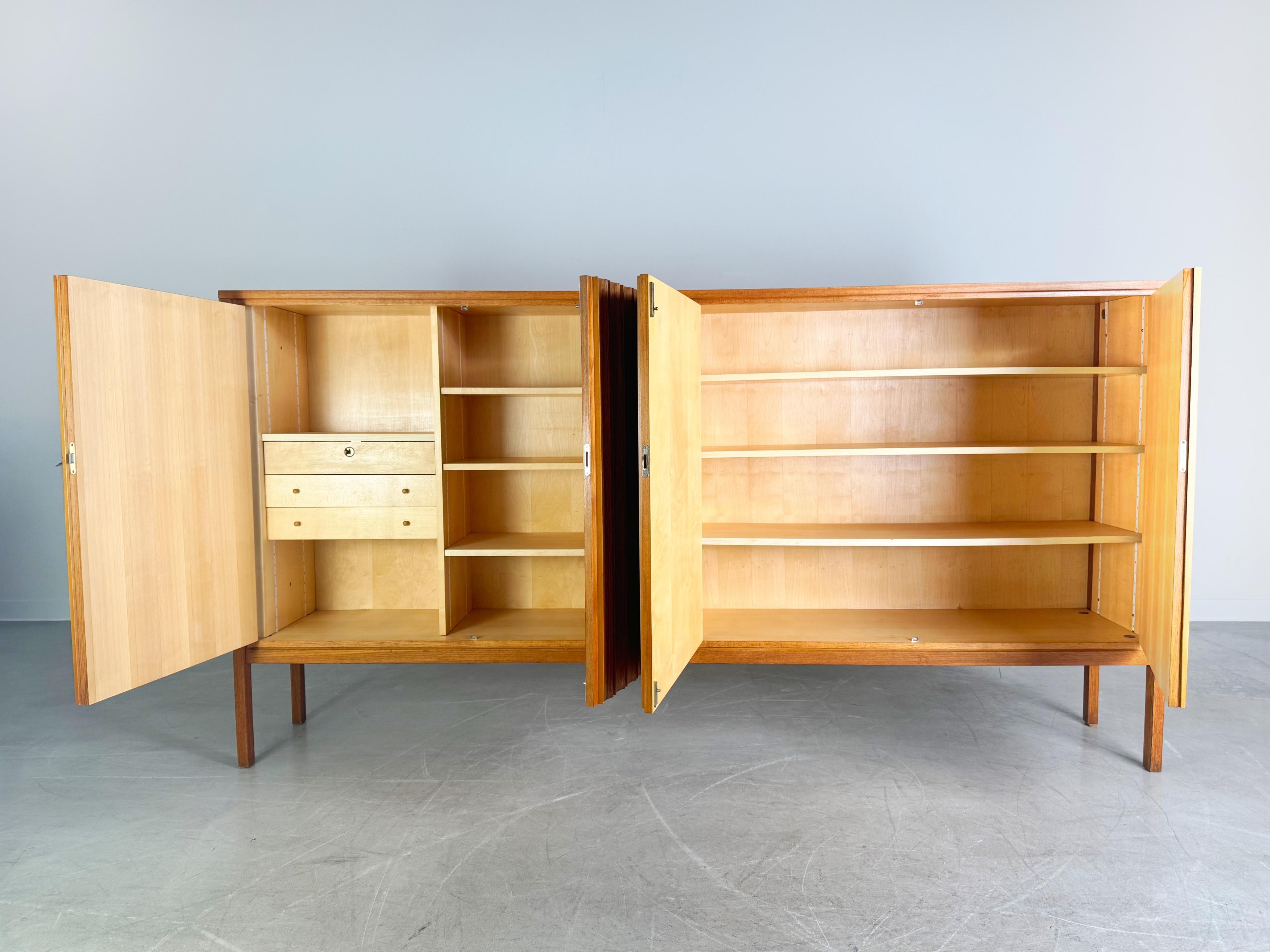 German Original XXL Leo Bub Midcentury Highboard Teak Sideboard 1970 For Sale