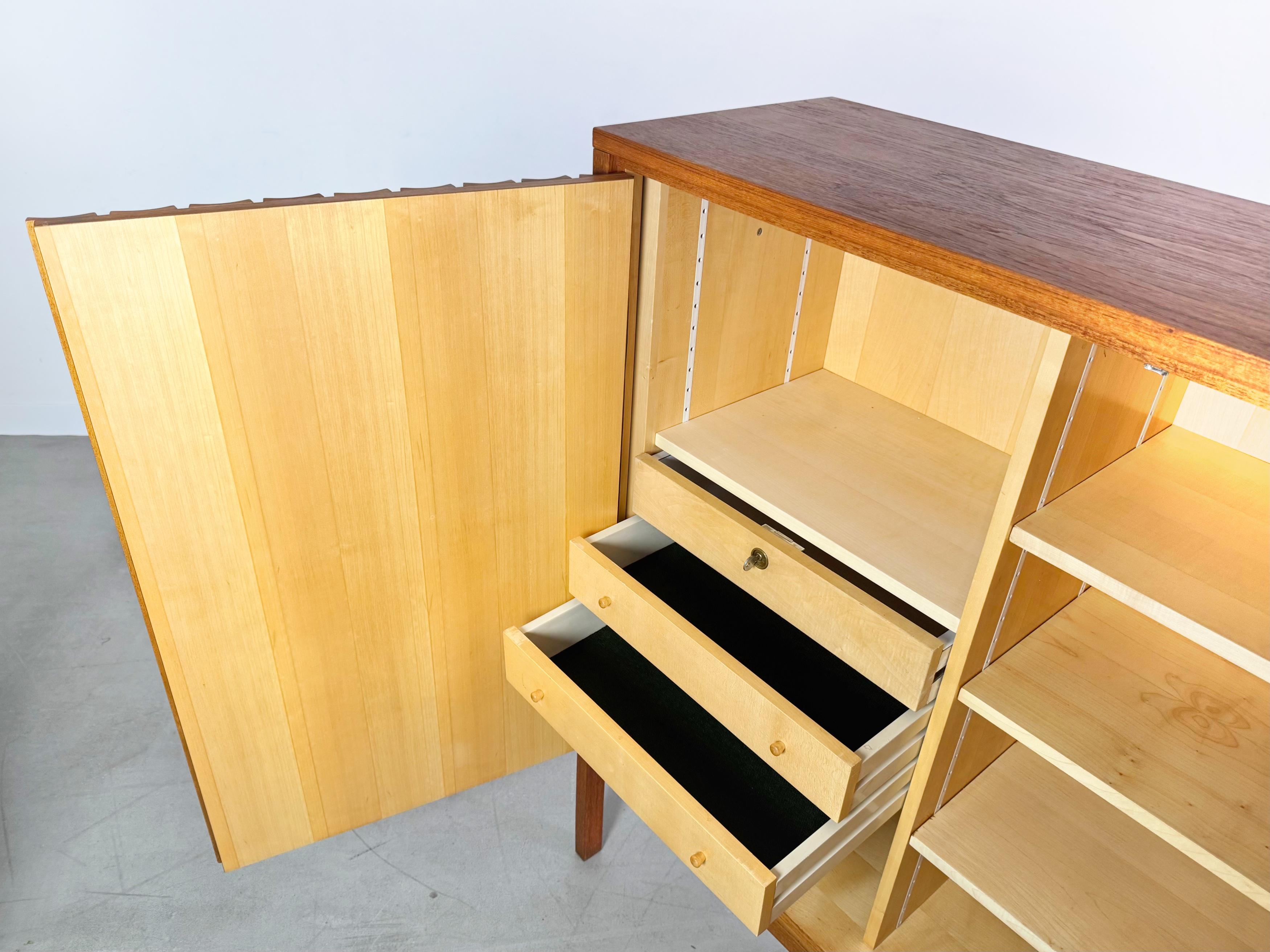Original XXL Leo Bub Midcentury Highboard Teak Sideboard 1970 For Sale 1