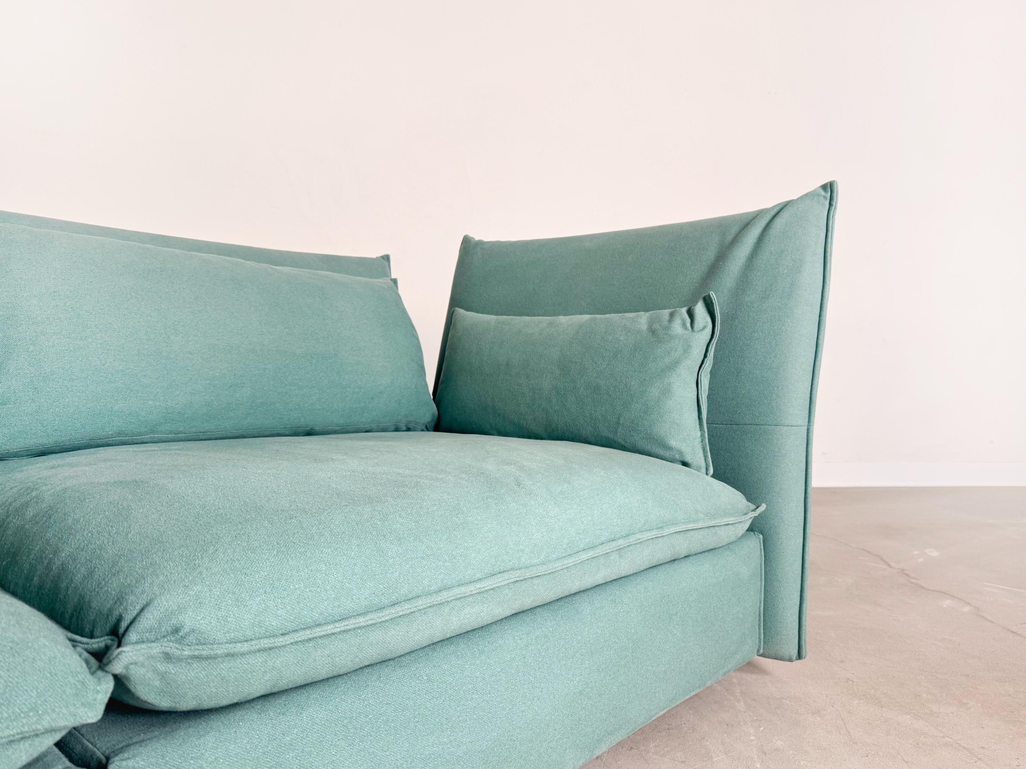 Original Vitra Mariposa Dreisitzer Sofa türkis Design Couch Büro (21. Jahrhundert und zeitgenössisch) im Angebot