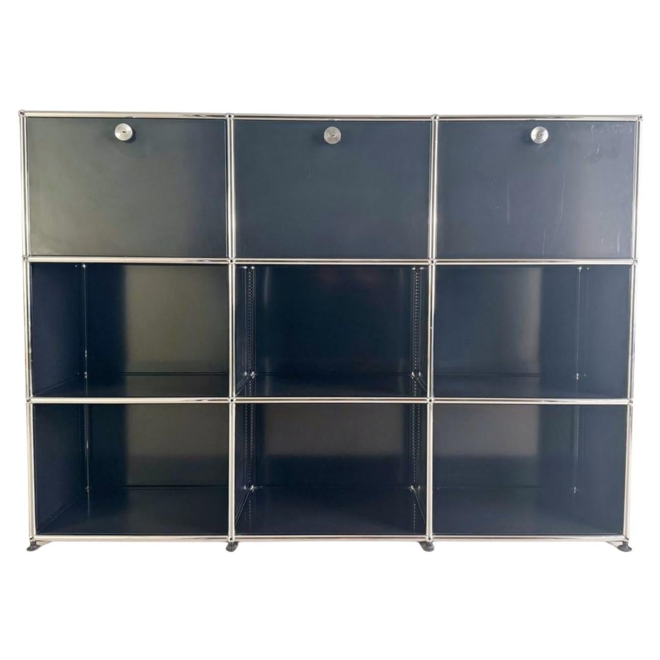 Credenza originale Usm Haller 3x3 Kommode Design Regal schwarz