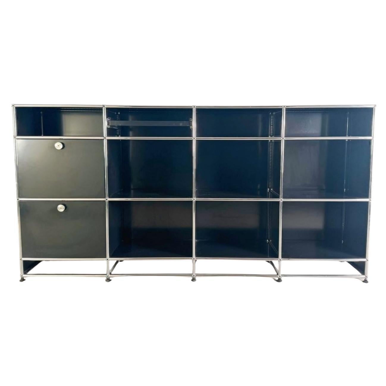 Credenza originale Usm Haller 4x4 Kommode Design Regal schwarz in vendita