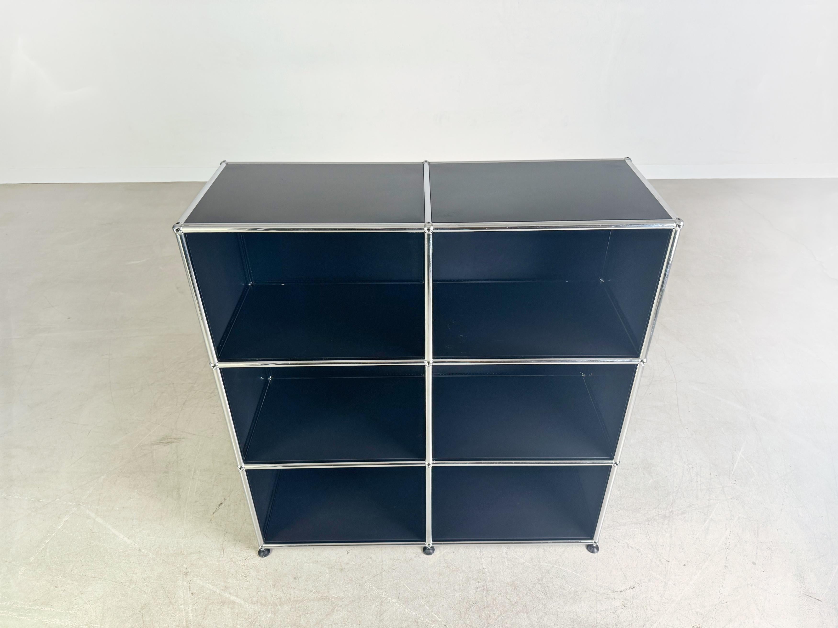 Mid-Century moderno Credenza originale Usm Haller 2x3 Kommode Design Regal schwarz in vendita