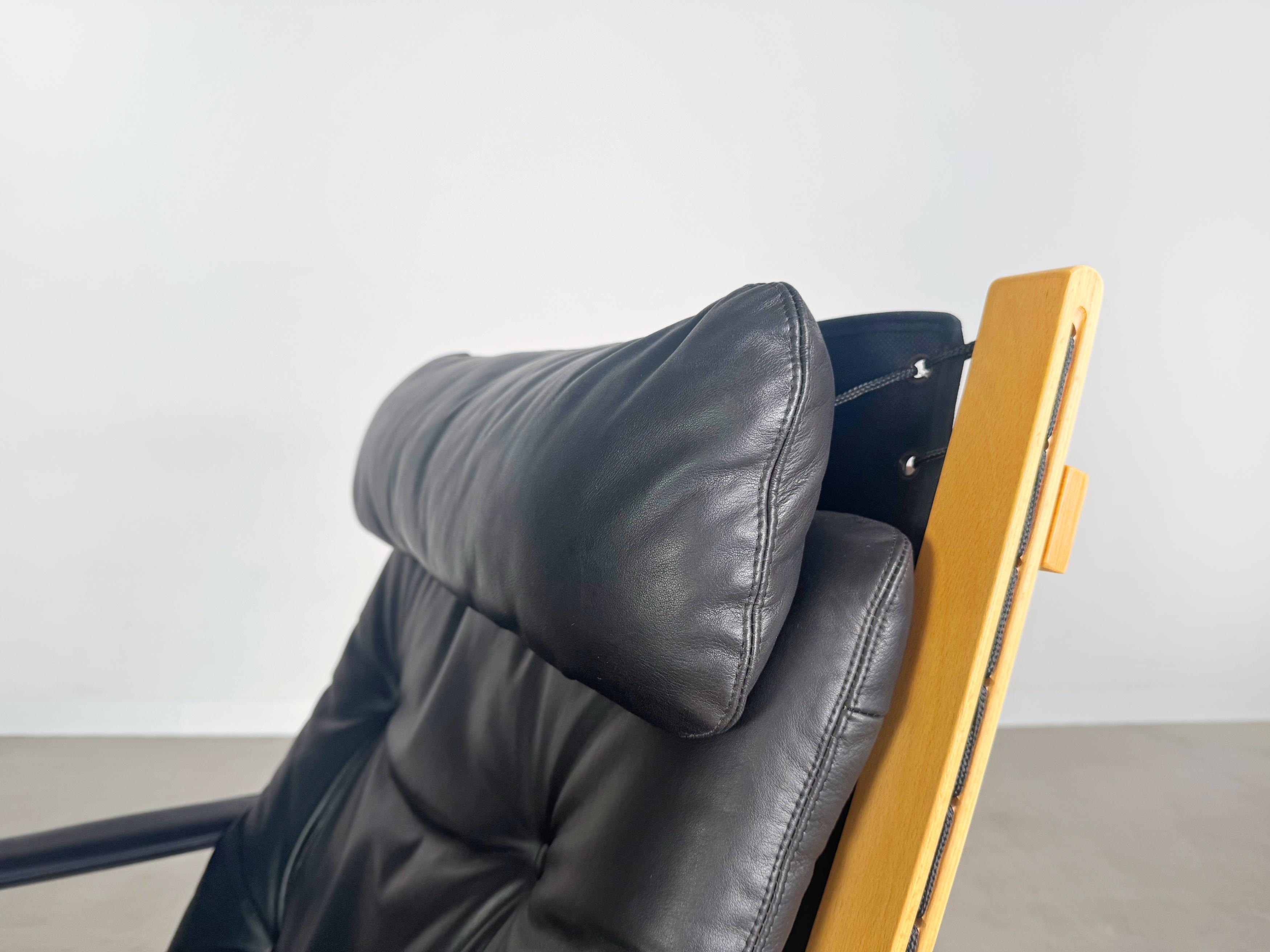Midcentury Sessel Siesta Westnofa Ingmar Relling Leder schwarz im Angebot 2