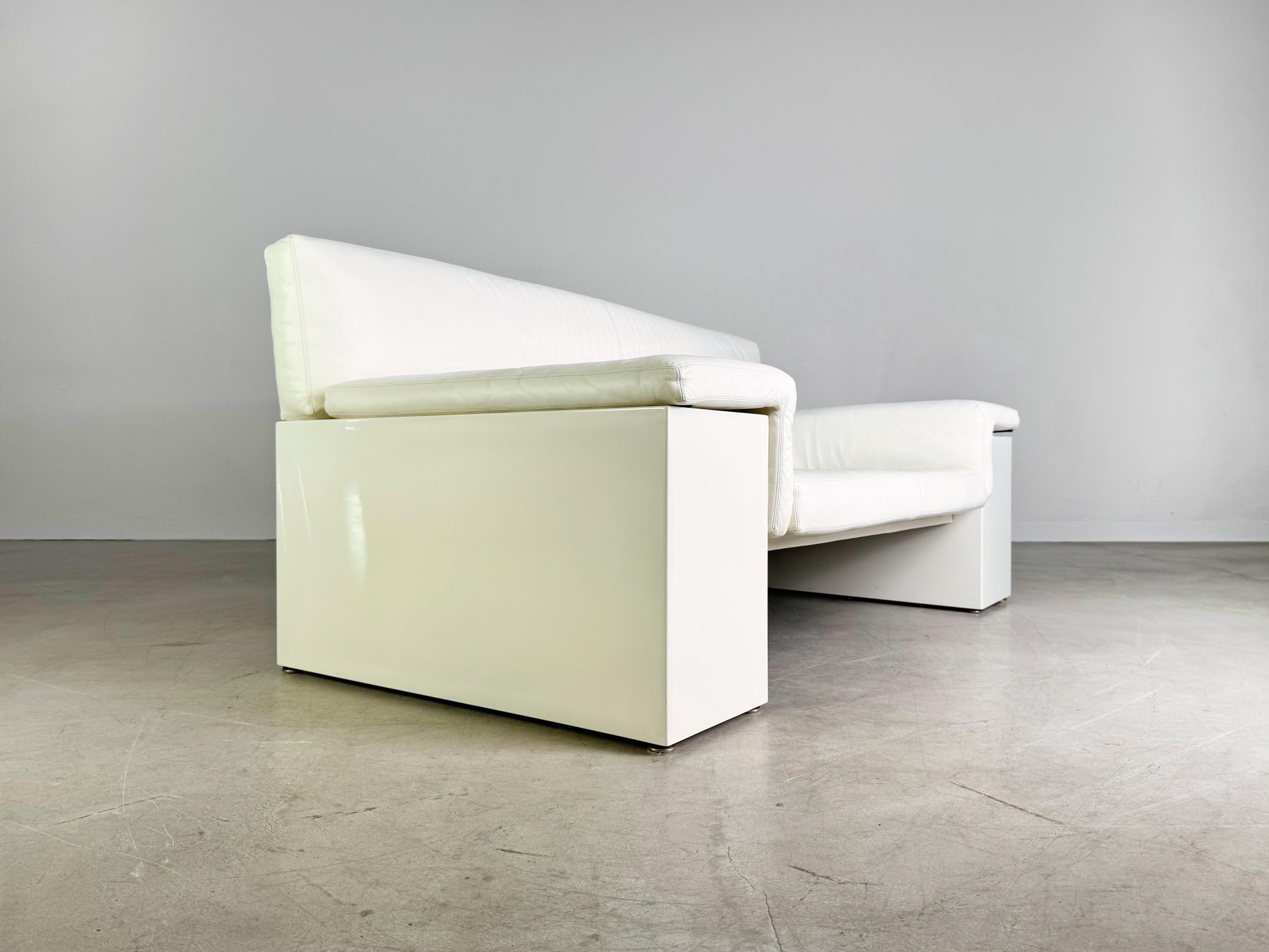 Original Knoll Brigadier Zweisitzer Leder weiß Cini Boeri 1980 finales del siglo XX en venta