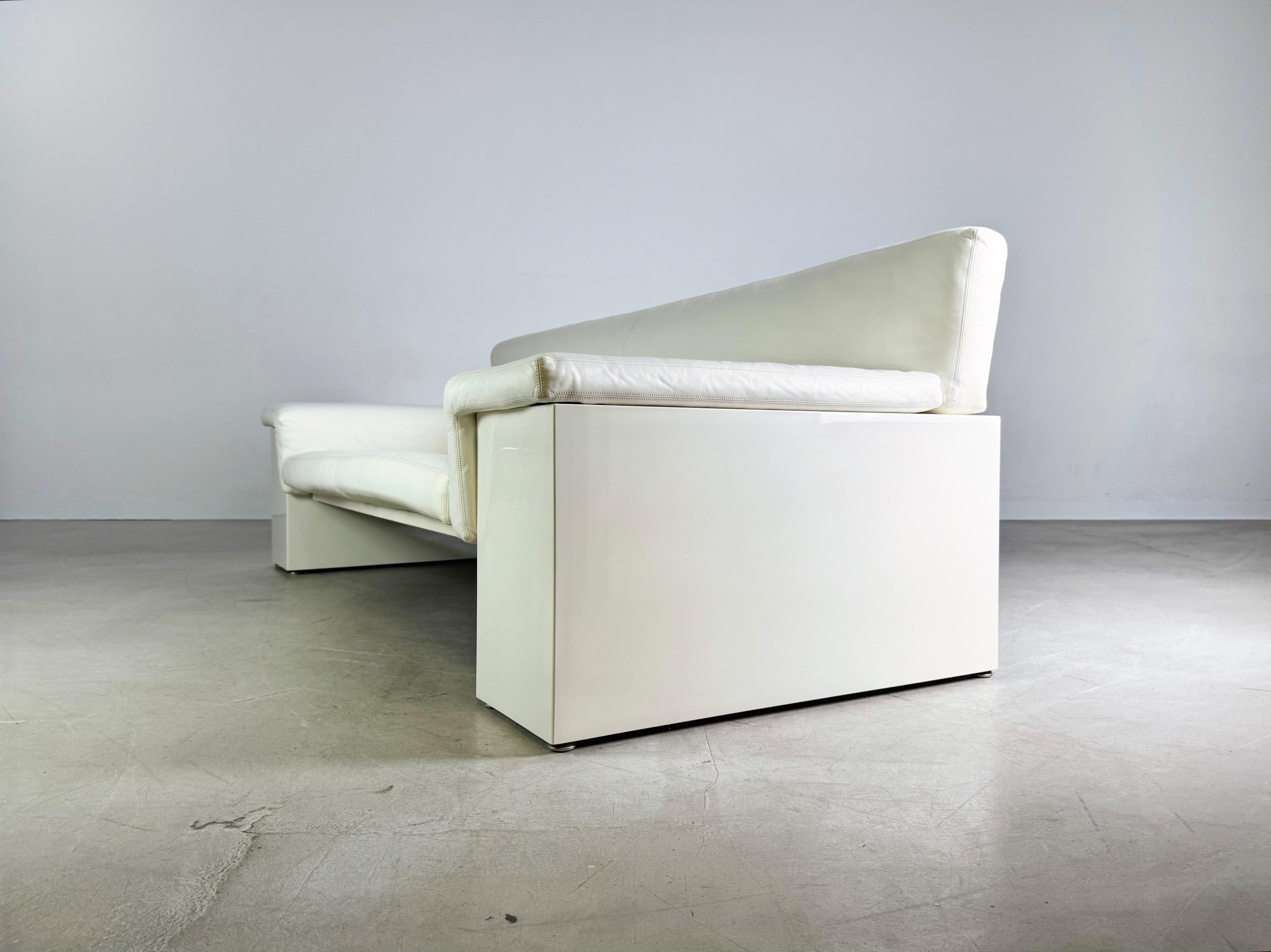 Original Knoll Brigadier Dreisitzer Leder weiß Cini Boeri 1980 en Bueno estado para la venta en Berlin, DE