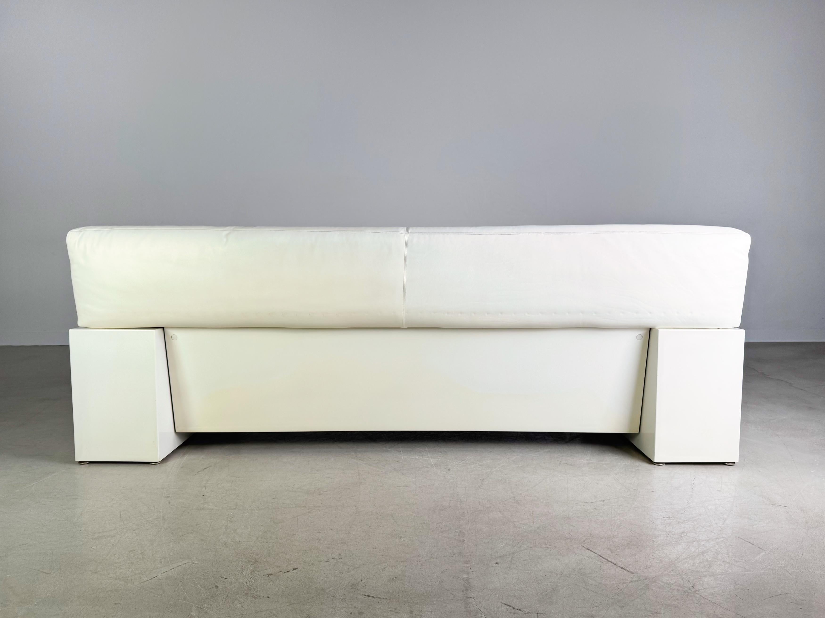 Original Knoll Brigadier Dreisitzer Leder weiß Cini Boeri 1980 finales del siglo XX en venta