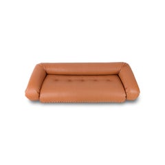 Canapé Anfibio, collection Alessandro Becchi, nouveau revêtement en cuir couleur cognac