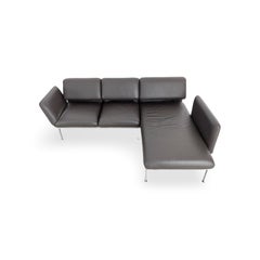 Original Brühl Roro Sofa Eckcouch Leder small Design grau