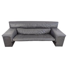 Knoll Brigadier Dreisitzer Leder schwarz Cini Boeri Hochlehner