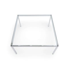 Knoll Vintage Couchtisch Glas Chrom 70er quadratisch 75x75