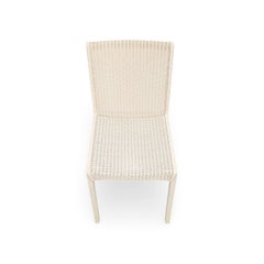 Lloyd Loom Italia Vintage-Stuhl, weiß, Korbgeflecht, Original