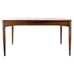 Table à manger vintage en noyer et teck laqué, des années 70, d'origine