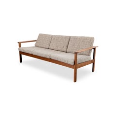 Sofá de tres plazas original de estilo vintage de mediados de siglo, de teca, «Vamo Dänemark»