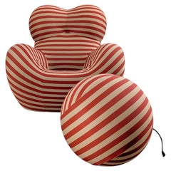 Gaetano Pesce UP Sessel mit Hocker B&B Italia Vintage Orange