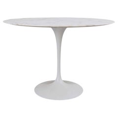 Table à manger Tulip originale Knoll Saarinen, 107 cm, marbre, vintage