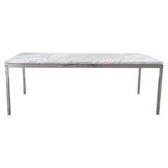 Mesa de salón vintage original con estructura de mármol y cromo, estilo Midcentury