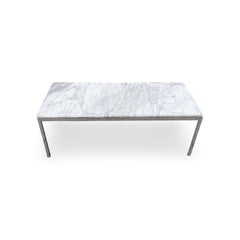 Mesa de salón vintage original con estructura de mármol y cromo, estilo Midcentury