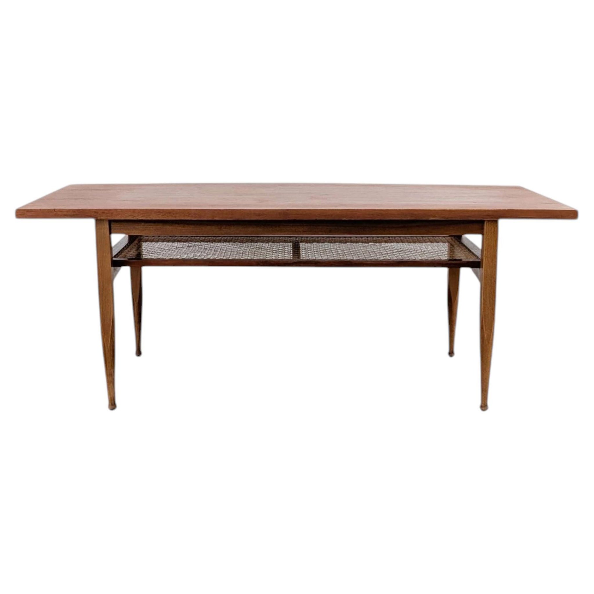 Trioh, Unknown Trioh Couchtisch Teak Vintage 60er Dänemark Rattan Original