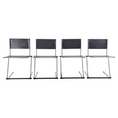 Set da 4 sedie ballerina originali Matteo Grassi in pelle di Herbert Ohl