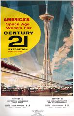 Original Vintage Poster For The Space Age Century 21 Seattle World's Fair 1962