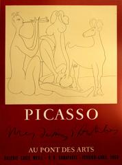 Vintage Original 1958 Picasso Exhibition Poster For Mes Dessins d'Antibes - Lucie Weill