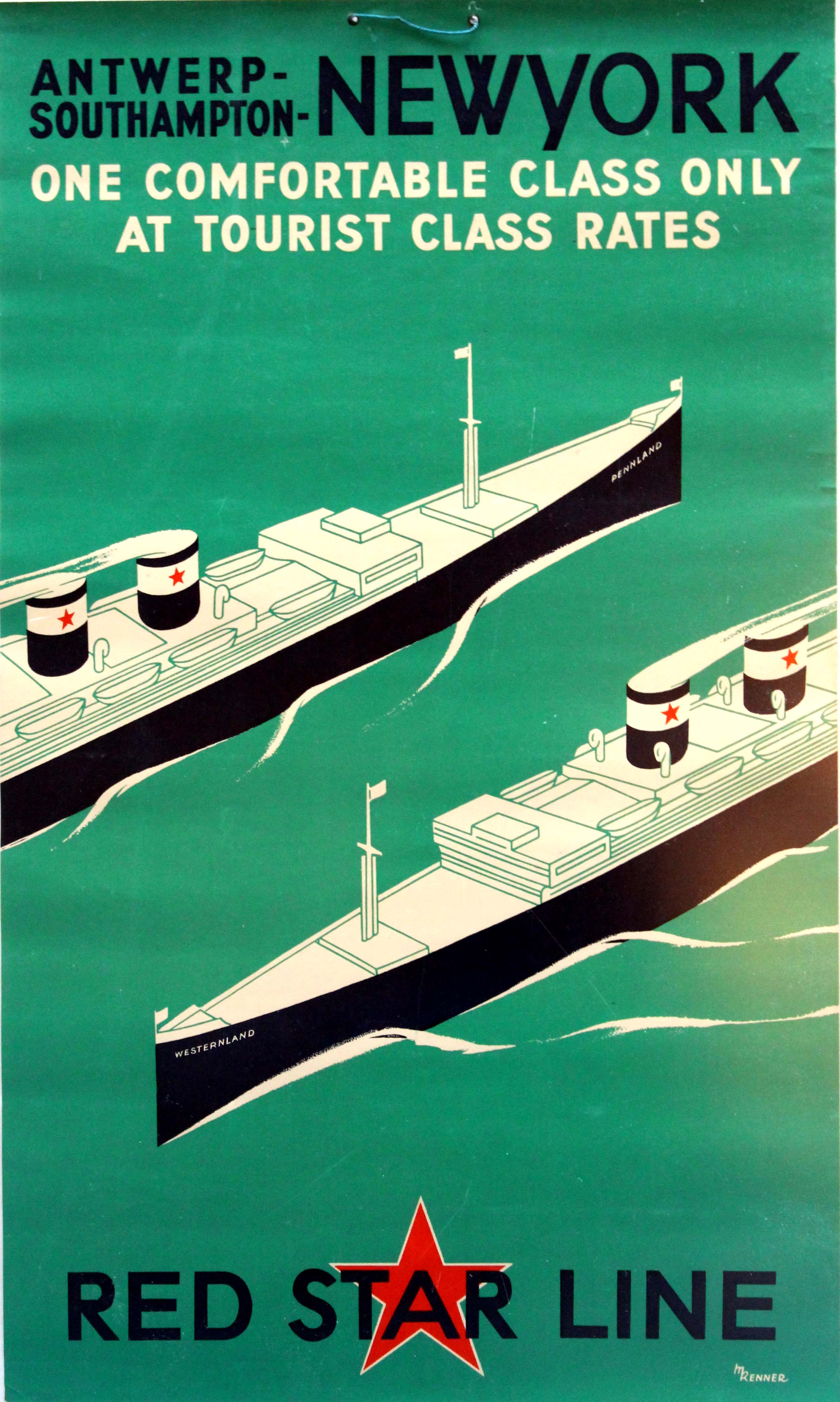 Red Star Line Vintage Travel Poster vship 029 Kunstdruck A4 A3 A2 A1 
