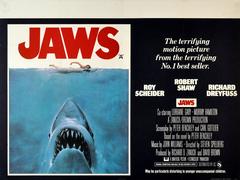 Original Retro Movie Poster For The Classic Film - Jaws - By Steven Spielberg