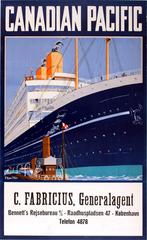 Original Vintage 1920s Cruise Ship Travel Advertising Poster - Canadian Pacific