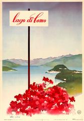 Original Vintage ENIT Travel Poster Advertising Lake Como - Lago Di Como - Italy