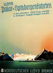 Original Norddeutscher Lloyd Cruise Line Poster: North Pole & Spitsbergen Norway