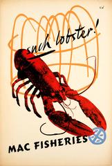 Original Vintage Advertising Poster By Zero For Mac Fisheries - Such Lobster!