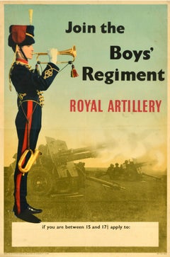 Original Vintage British Army Rekrutierung Poster Join The Boys Regiment UK