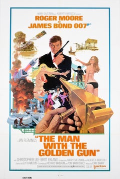 Original-Vintage-Kinoplakat „Der Mann mit der goldenen Pistole“ – James Bond 007
