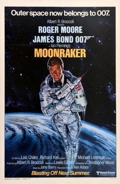 Original-Vintage-Kinoplakat: James Bond – Moonraker – Astronaut beim Start 007